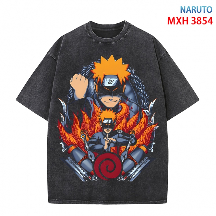 Naruto Anime peripheral pure cotton washed and worn T-shirt from S to 4XL  MXH-3854