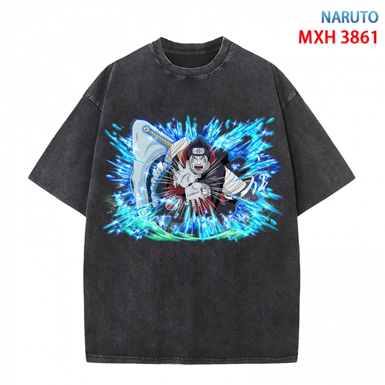 Naruto Anime peripheral pure cotton washed and worn T-shirt from S to 4XL  MXH-3861