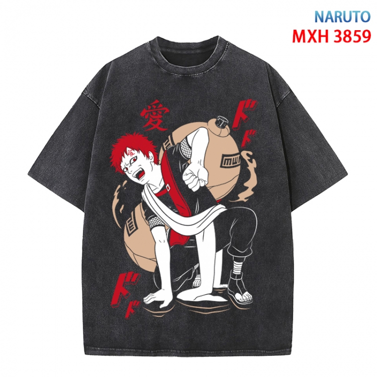 Naruto Anime peripheral pure cotton washed and worn T-shirt from S to 4XL  MXH-3859
