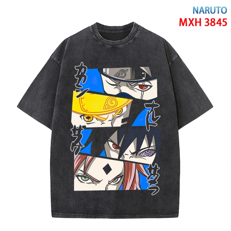 Naruto Anime peripheral pure cotton washed and worn T-shirt from S to 4XL  MXH-3845