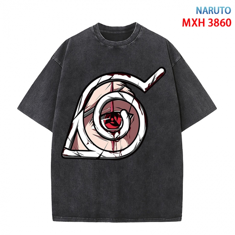 Naruto Anime peripheral pure cotton washed and worn T-shirt from S to 4XL MXH-3860