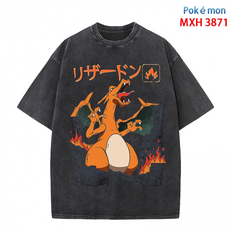 Pokemon Anime peripheral pure cotton washed and worn T-shirt from S to 4XL MXH-3871