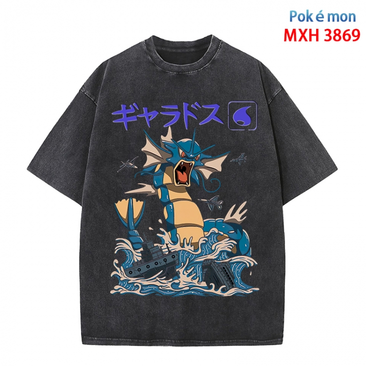 Pokemon Anime peripheral pure cotton washed and worn T-shirt from S to 4XL MXH-3869