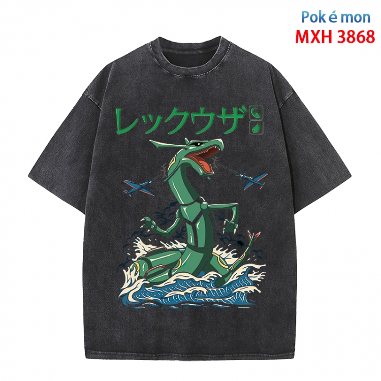 Pokemon Anime peripheral pure cotton washed and worn T-shirt from S to 4XL MXH-3868