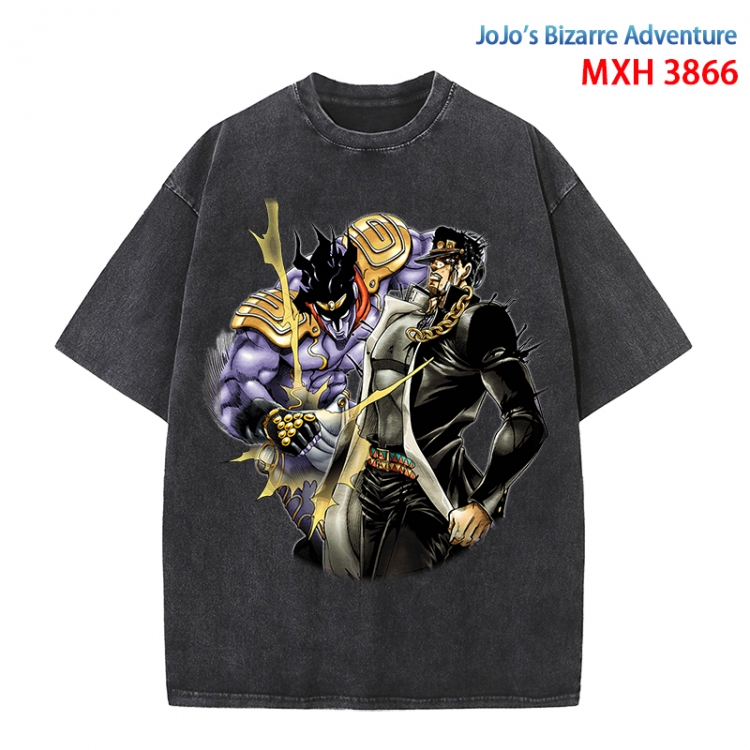 JoJos Bizarre Adventure Anime peripheral pure cotton washed and worn T-shirt from S to 4XL  MXH-3866