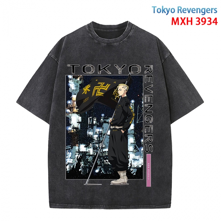 Tokyo Revengers Anime peripheral pure cotton washed and worn T-shirt from S to 4XL  MXH-3934