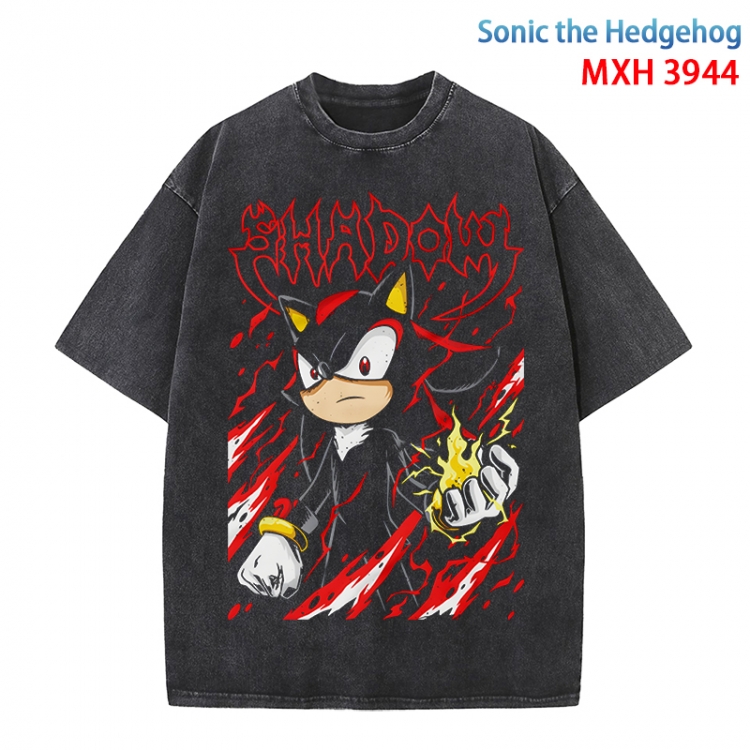 Sonic The Hedgehog Anime peripheral pure cotton washed and worn T-shirt from S to 4XL MXH-3944