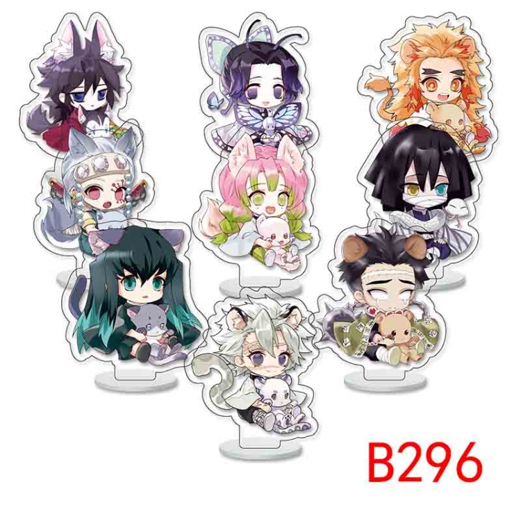 Demon Slayer Kimets Anime Character acrylic Small Standing Plates  Keychain 6cm a set of 9 B296