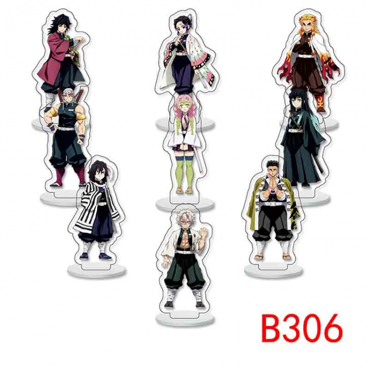 Demon Slayer Kimets Anime Character acrylic Small Standing Plates  Keychain 6cm a set of 9 B306