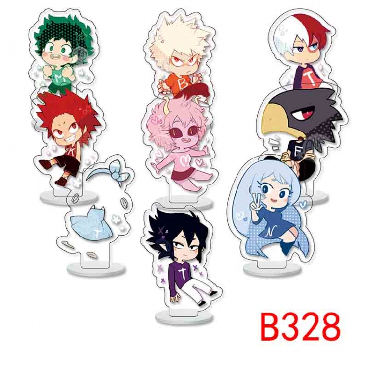 My Hero Academia Anime Character acrylic Small Standing Plates  Keychain 6cm a set of 9 B328
