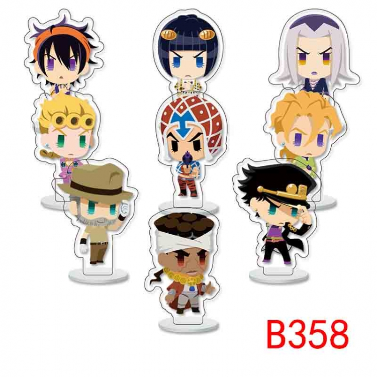 JoJos Bizarre Adventure Anime Character acrylic Small Standing Plates  Keychain 6cm a set of 9 B358