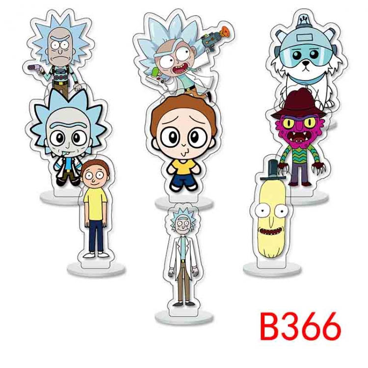 Rick and Morty Anime Character acrylic Small Standing Plates  Keychain 6cm a set of 9 B366