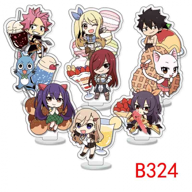Fairy tail Anime Character acrylic Small Standing Plates  Keychain 6cm a set of 9 B324