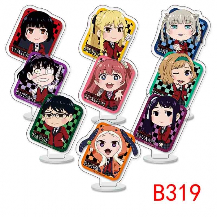 Kakegurui Anime Character acrylic Small Standing Plates  Keychain 6cm a set of 9 B319