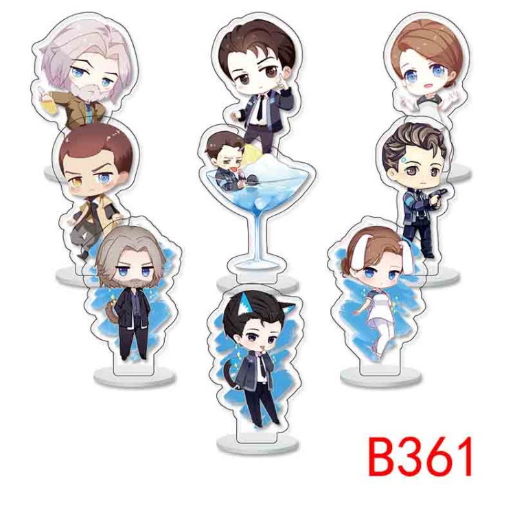 Detroit: Become Huma Anime Character acrylic Small Standing Plates  Keychain 6cm a set of 9 B361