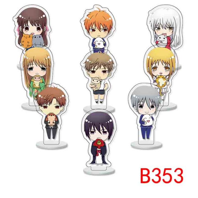 Fruits Basket Anime Character acrylic Small Standing Plates  Keychain 6cm a set of 9 B353