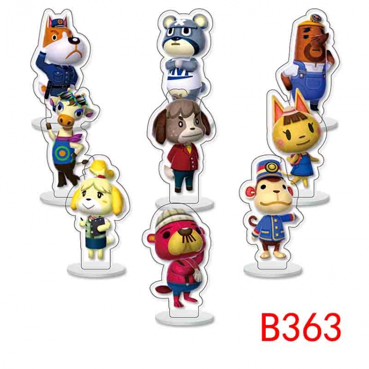 Animal Crossing Anime Character acrylic Small Standing Plates  Keychain 6cm a set of 9 B363