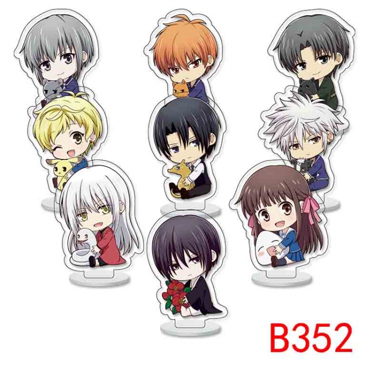 Fruits Basket Anime Character acrylic Small Standing Plates  Keychain 6cm a set of 9 B352