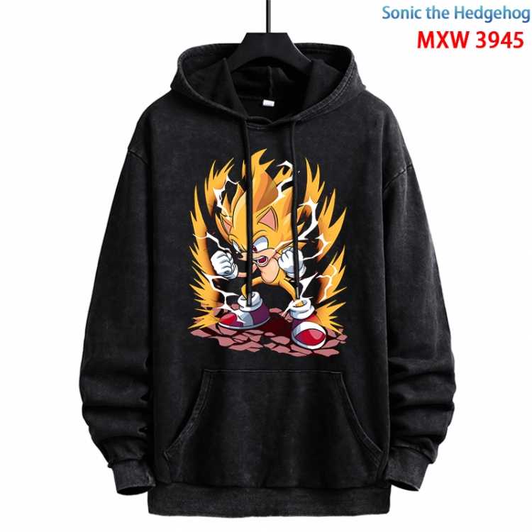 Sonic The Hedgehog Anime peripheral washing and worn-out pure cotton sweater from S to 3XL MXW-3945-1