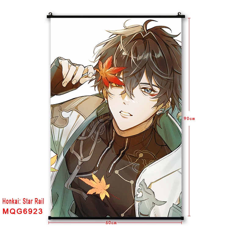 Honkai: Star Rail Anime black Plastic rod Cloth painting Wall Scroll 60X90CM MQG-6923