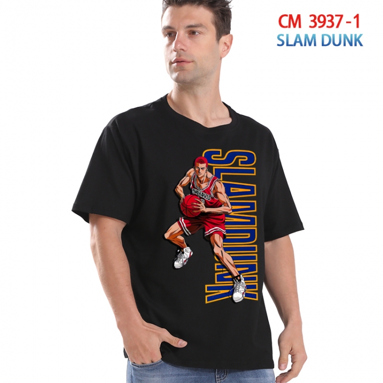 Slam Dunk Printed short-sleeved cotton T-shirt from S to 4XL  3937-1