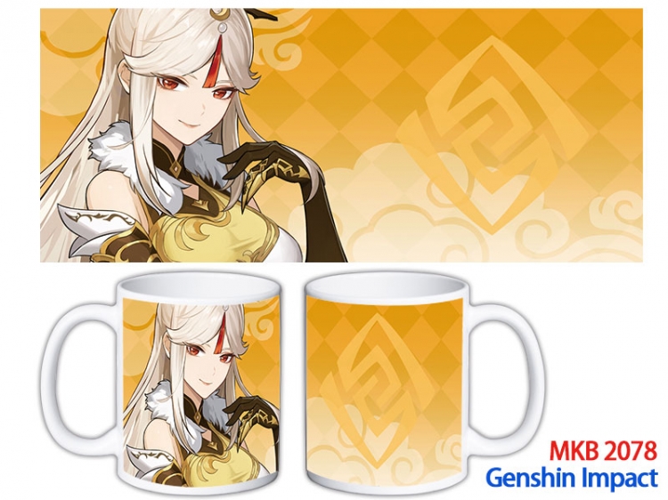 Genshin Impact Anime color printing ceramic mug cup price for 5 pcs MKB-2078