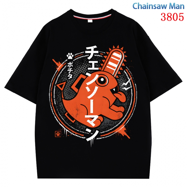 Chainsaw man  Anime Pure Cotton Short Sleeve T-shirt Direct Spray Technology from S to 4XL CMY-3805-2