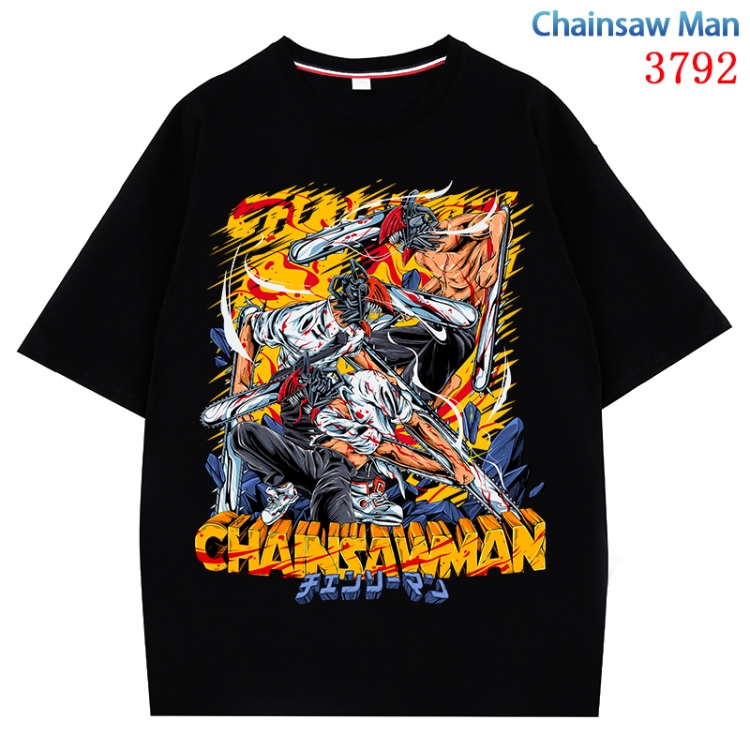 Chainsaw man  Anime Pure Cotton Short Sleeve T-shirt Direct Spray Technology from S to 4XL CMY-3792-2