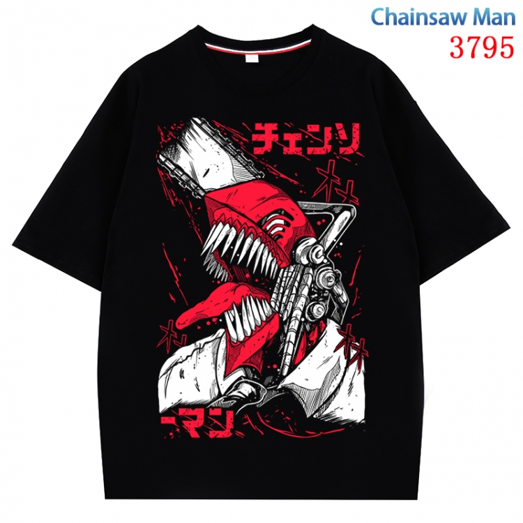 Chainsaw man  Anime Pure Cotton Short Sleeve T-shirt Direct Spray Technology from S to 4XL  CMY-3795-2