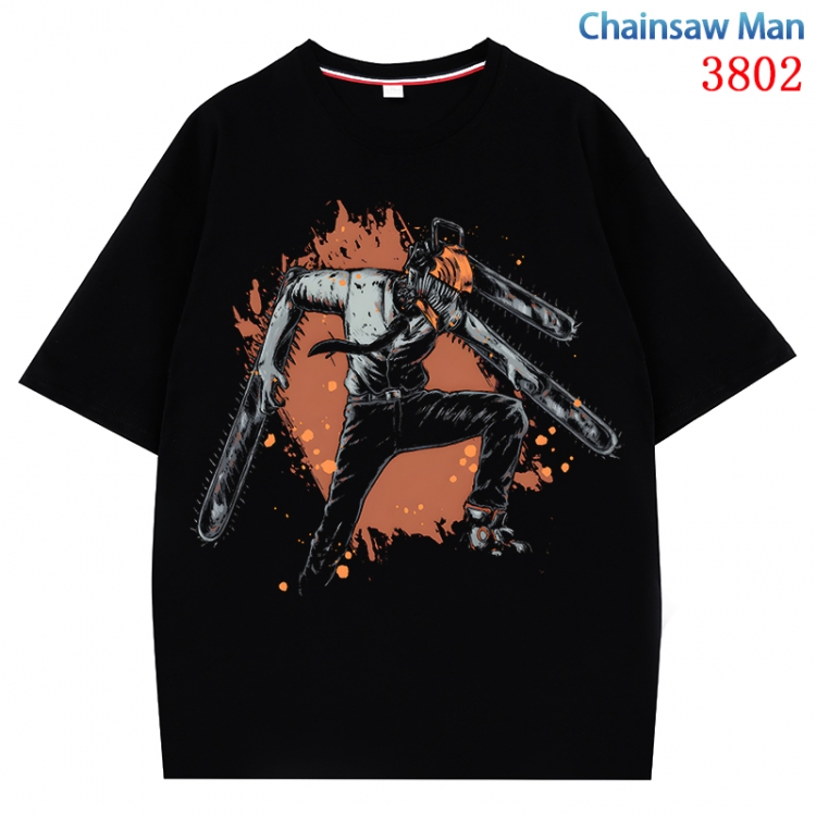 Chainsaw man  Anime Pure Cotton Short Sleeve T-shirt Direct Spray Technology from S to 4XL CMY-3802-2