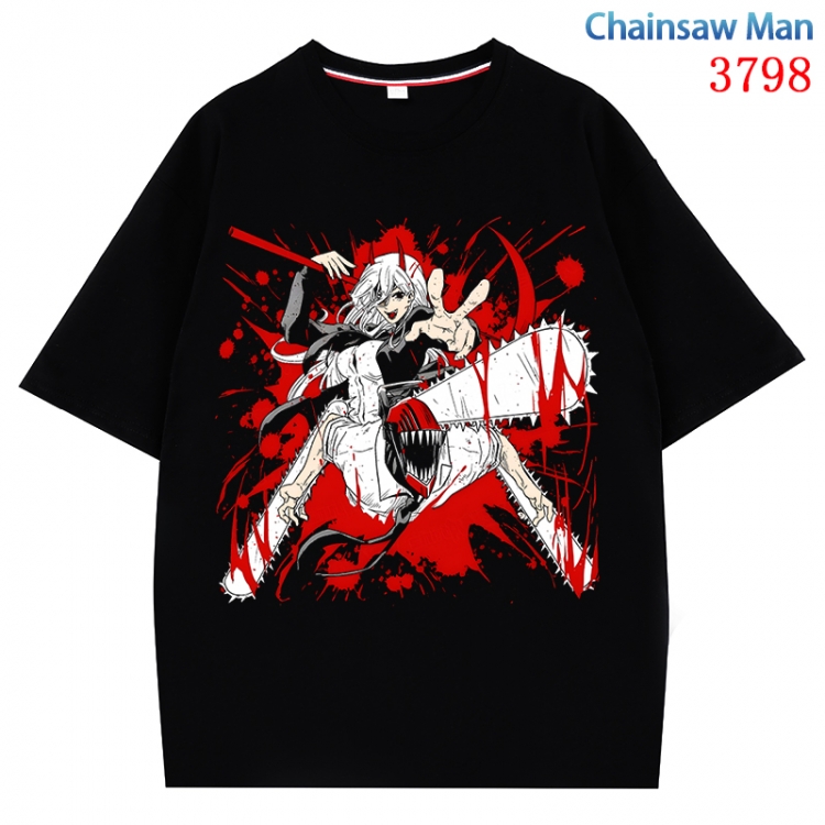 Chainsaw man  Anime Pure Cotton Short Sleeve T-shirt Direct Spray Technology from S to 4XL CMY-3798-2