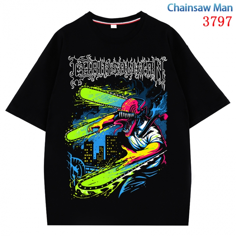 Chainsaw man  Anime Pure Cotton Short Sleeve T-shirt Direct Spray Technology from S to 4XL  CMY-3797-2
