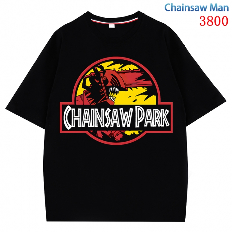 Chainsaw man  Anime Pure Cotton Short Sleeve T-shirt Direct Spray Technology from S to 4XLCMY-3800-2
