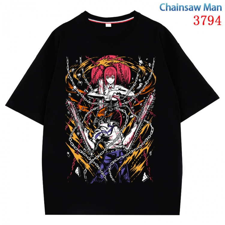 Chainsaw man  Anime Pure Cotton Short Sleeve T-shirt Direct Spray Technology from S to 4XL CMY-3794-2