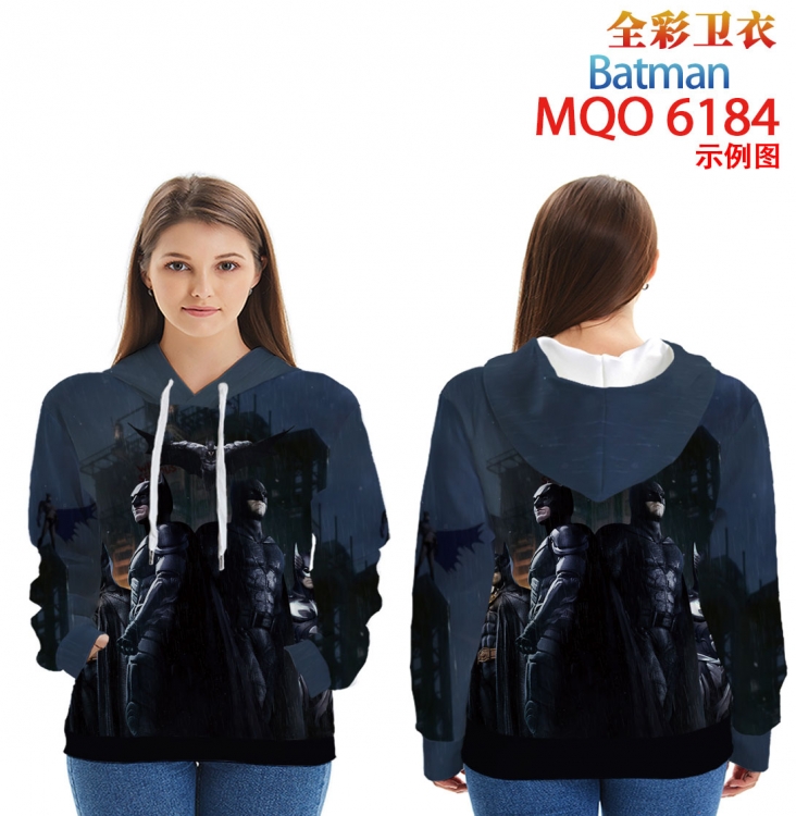 Batman Long Sleeve Hooded Full Color Patch Pocket Sweatshirt from XXS to 4XL MQO 6184