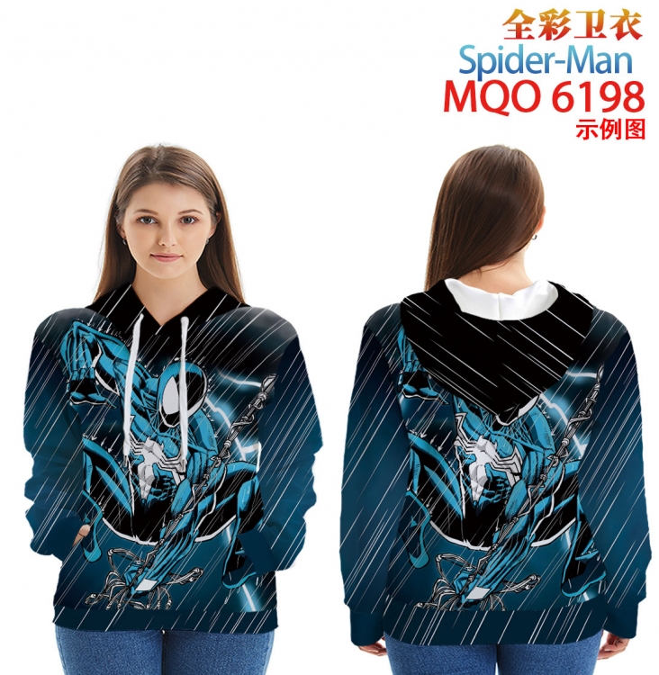 Spiderman Long Sleeve Hooded Full Color Patch Pocket Sweatshirt from XXS to 4XL MQO 6198
