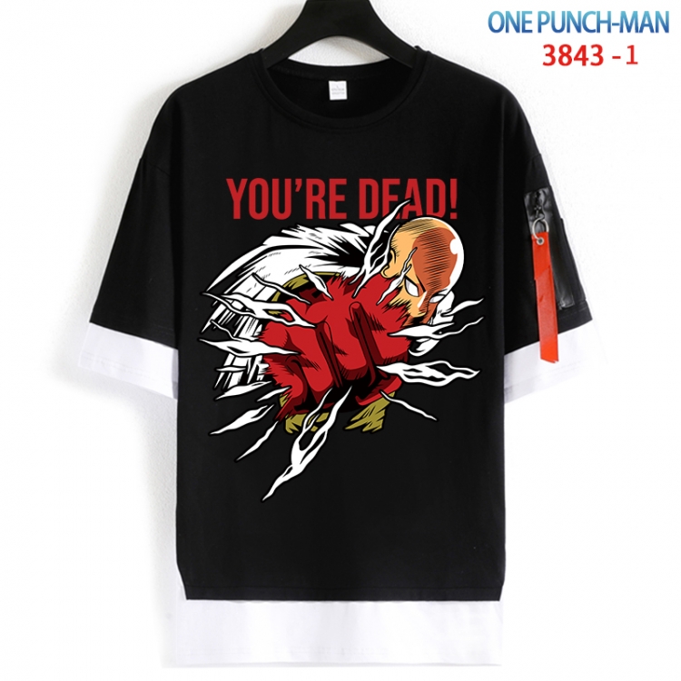 One Punch Man Cotton Crew Neck Fake Two-Piece Short Sleeve T-Shirt from S to 4XL  HM-3843