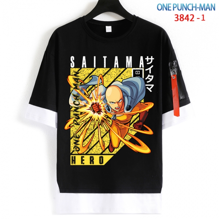 One Punch Man Cotton Crew Neck Fake Two-Piece Short Sleeve T-Shirt from S to 4XL  HM-3842