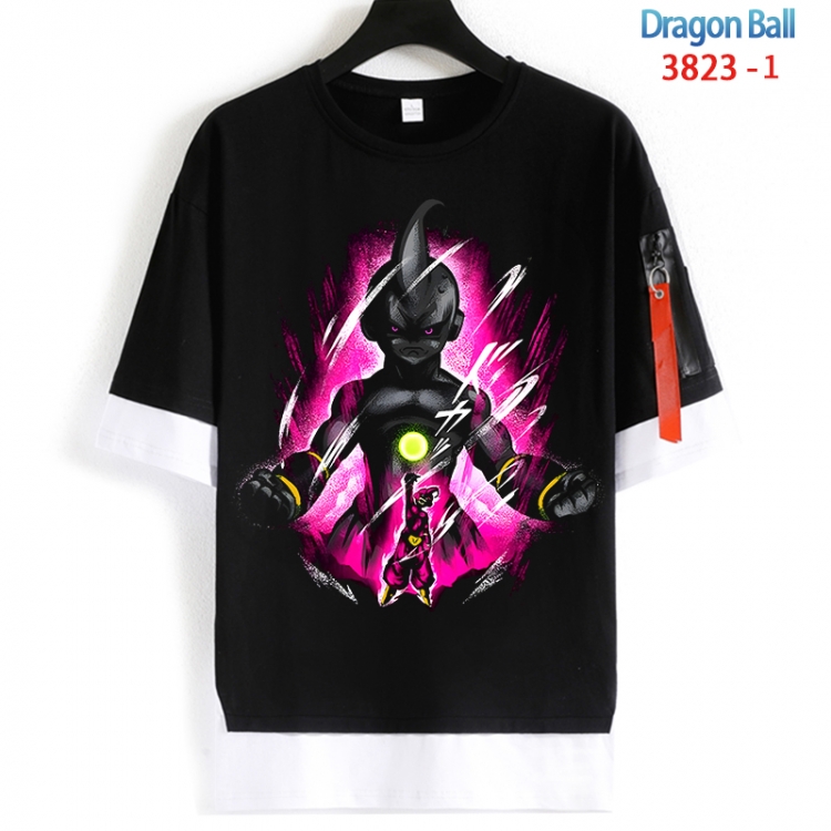DRAGON BALL Cotton Crew Neck Fake Two-Piece Short Sleeve T-Shirt from S to 4XL HM-3823