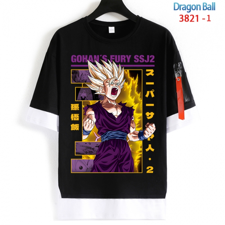 DRAGON BALL Cotton Crew Neck Fake Two-Piece Short Sleeve T-Shirt from S to 4XL HM-3821
