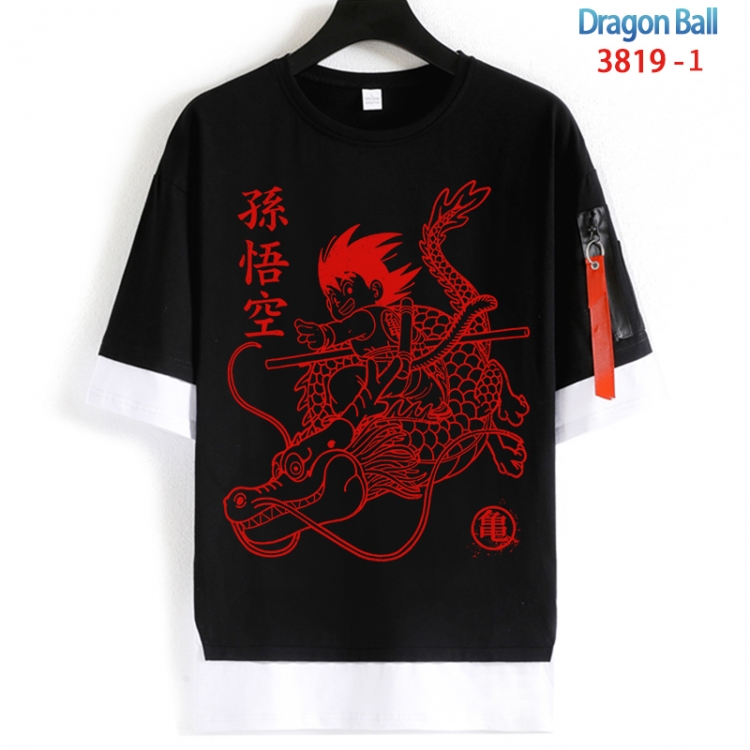 DRAGON BALL Cotton Crew Neck Fake Two-Piece Short Sleeve T-Shirt from S to 4XL HM-3819
