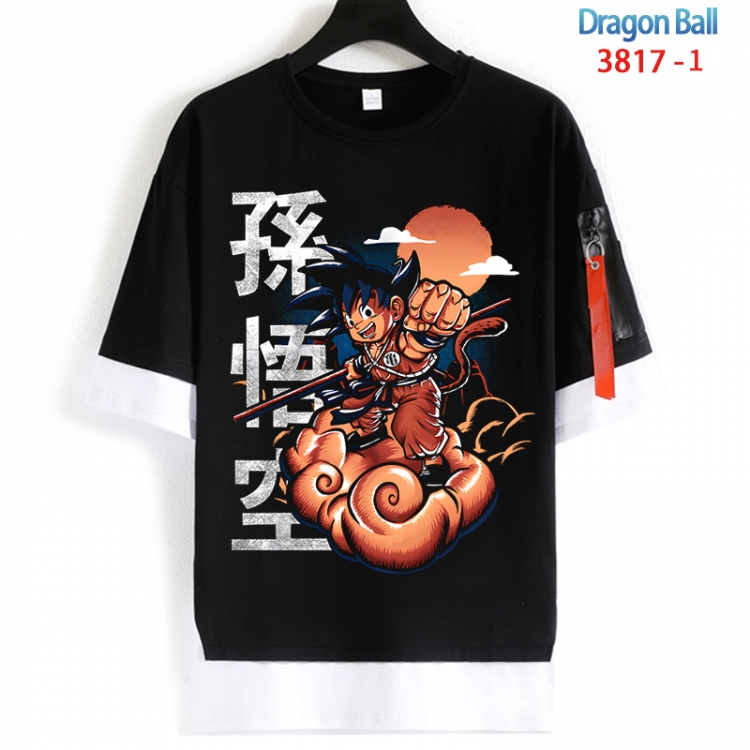 DRAGON BALL Cotton Crew Neck Fake Two-Piece Short Sleeve T-Shirt from S to 4XL HM-3817