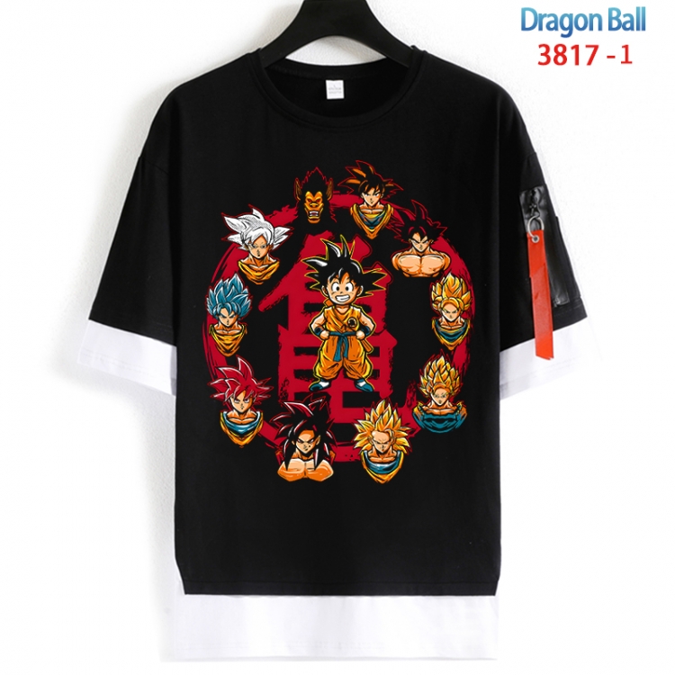 DRAGON BALL Cotton Crew Neck Fake Two-Piece Short Sleeve T-Shirt from S to 4XL  HM-3818