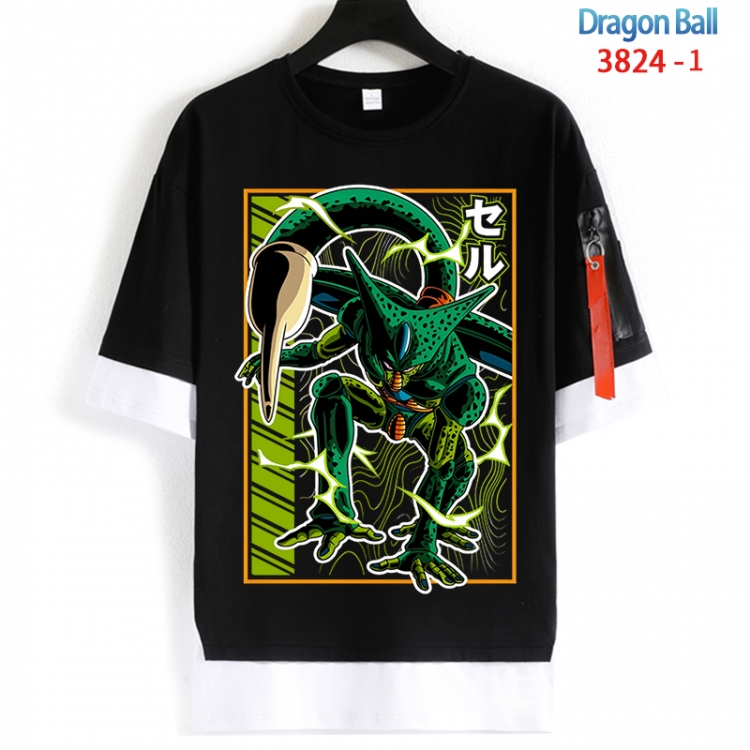 DRAGON BALL Cotton Crew Neck Fake Two-Piece Short Sleeve T-Shirt from S to 4XL  HM-3824