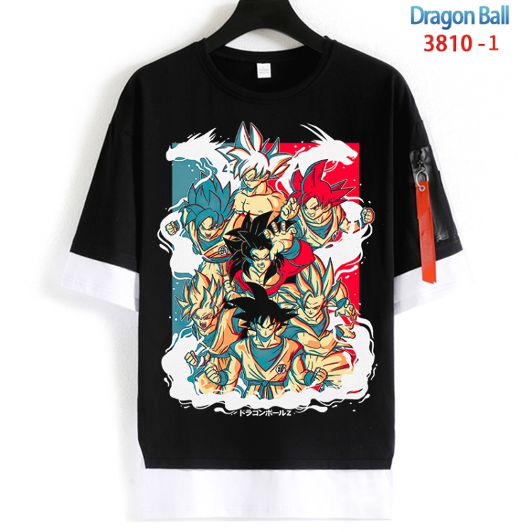 DRAGON BALL Cotton Crew Neck Fake Two-Piece Short Sleeve T-Shirt from S to 4XL  HM-3810