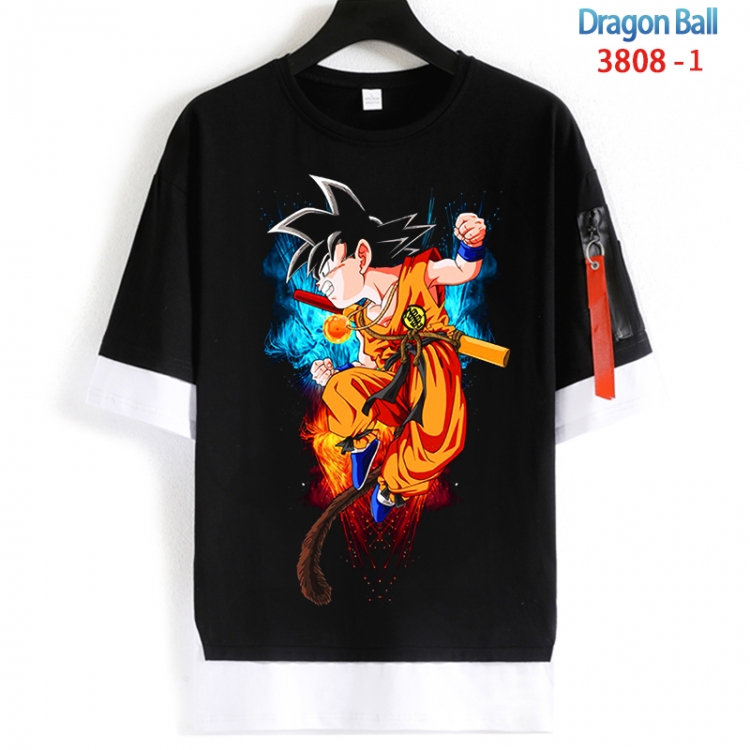 DRAGON BALL Cotton Crew Neck Fake Two-Piece Short Sleeve T-Shirt from S to 4XL  HM-3808