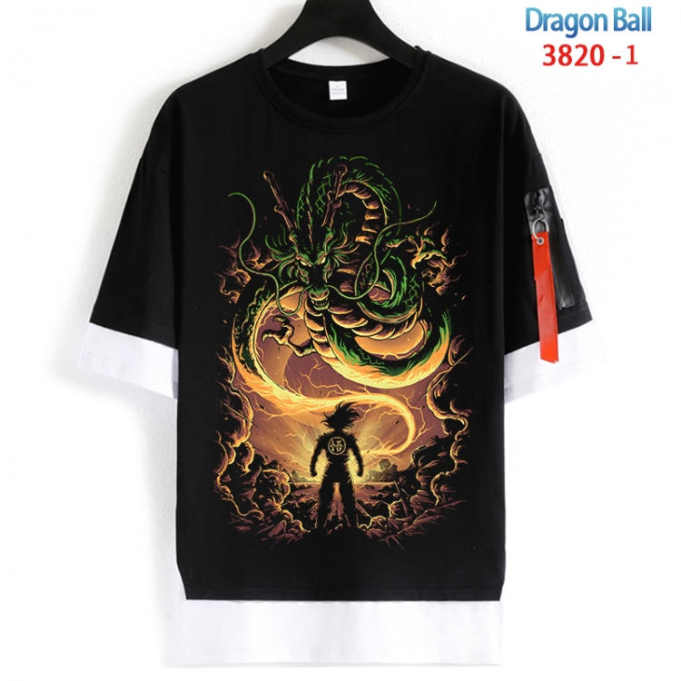 DRAGON BALL Cotton Crew Neck Fake Two-Piece Short Sleeve T-Shirt from S to 4XL HM-3820
