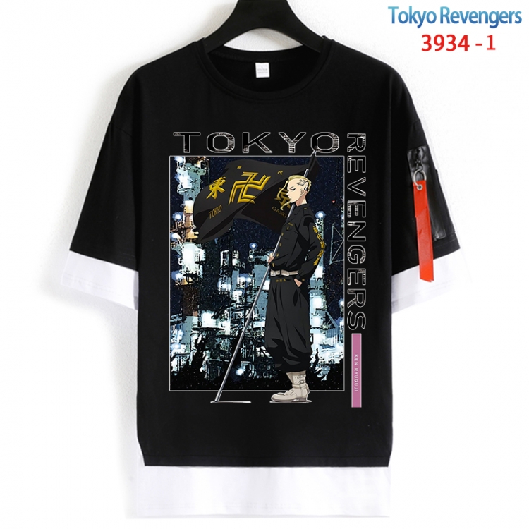Tokyo Revengers Cotton Crew Neck Fake Two-Piece Short Sleeve T-Shirt from S to 4XL HM-3934