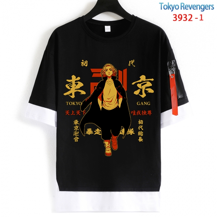 Tokyo Revengers Cotton Crew Neck Fake Two-Piece Short Sleeve T-Shirt from S to 4XL  HM-3932