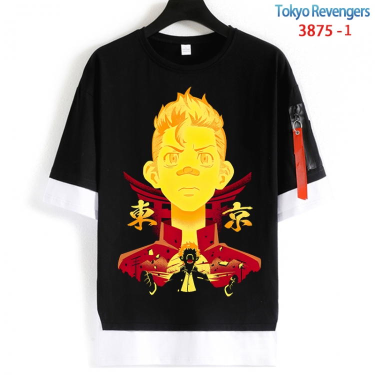 Tokyo Revengers Cotton Crew Neck Fake Two-Piece Short Sleeve T-Shirt from S to 4XL  HM-3875